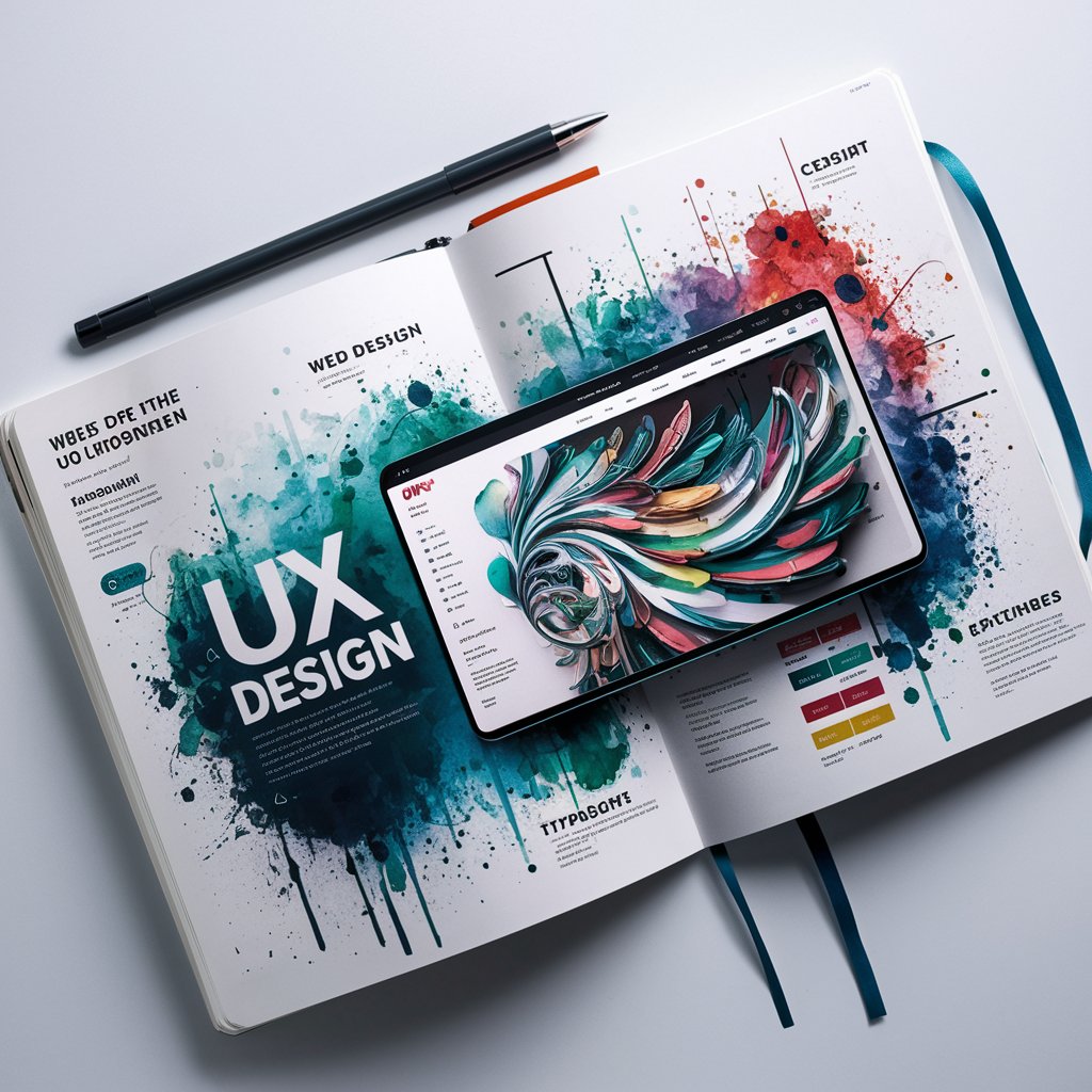 Aufgeklapptes Buch zeigt UX-Design